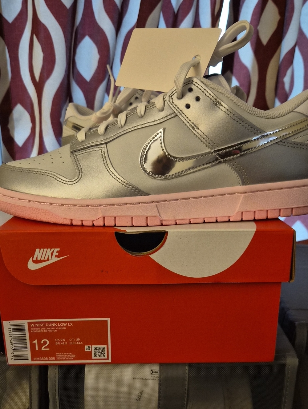 Nike Women’s Dunk Low LX - Metallic Silver with Light Pink Sole